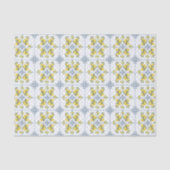 Blue Watercolor French Country Lemon Seidenpapier (Vorderseite)