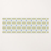 Blue Watercolor French Country Lemon Yogamatte (Vorderseite (Horizontal))