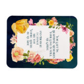 Blue Watercolor Funeral Program Vibranal Floral Magnet (Horizontal)