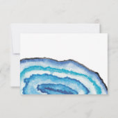 Blue Watercolor Geodes Wedding RSVP Karte (Rückseite)