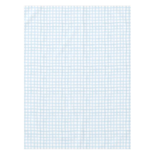 Blue Watercolor Gingham Baby Shower Tableclout Tischdecke (Vorderseite)