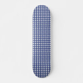 Blue Watercolor Gingham Skateboard (Vorne)