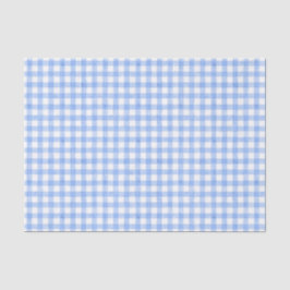 Blue Watercolor Gingham Tissue Paper Seidenpapier