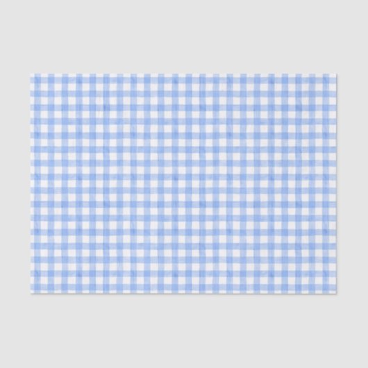 Blue Watercolor Gingham Tissue Paper Seidenpapier (Vorderseite)