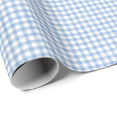 Blue Watercolor Gingham Wrapping Paper Geschenkpapier (Rolleneckpunkt)
