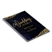 Blue Watercolor Gold Confetti Wedding Planner Notizblock (Rechte Seite)