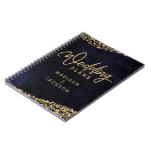 Blue Watercolor Gold Confetti Wedding Planner Notizblock (Linke Seite)