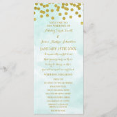 Blue Watercolor Gold Confetti Wedding Program Programm (Vorderseite)