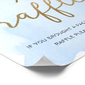 Blue Watercolor Gold Diaper Raffle Poster (Ecke)