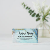 Blue Watercolor Gold Discount Business Card Visitenkarte (Stehend Vorderseite)
