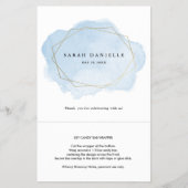 Blue Watercolor Gold Frame Candy Bar Wrapper Flyer (Vorne)