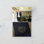 Blue Watercolor & Gold Glam Wedding Vielen Dank Dankeskarte (Innenseite)