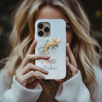Blue Watercolor Gold Koi Fisch Personalisiert