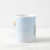 Blue Watercolor Gold Koi Fisch Personalisiert Kaffeetasse (Mittel)