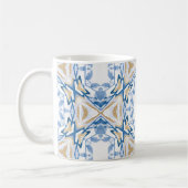 Blue Watercolor & Gold Monogram Tasse (Links)