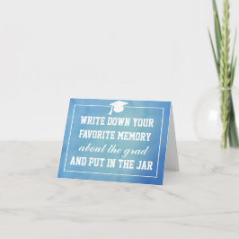 Blue Watercolor Graduate Hat Memory Jar Karte