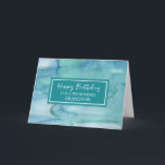 Blue Watercolor Grandson Birthday Karte<br><div class="desc">Geburtstagskarte für Enkel mit beruhigendem blauem Aquarellmuster und nachdenklichem Vers.</div>