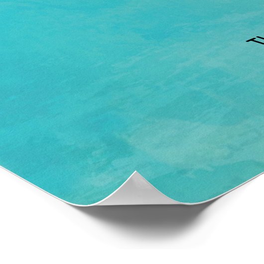 Blue Watercolor Guest Book Sign Poster (Ecke)