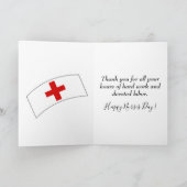 Blue Watercolor Happy Nurses Day Karte (Innenseite)