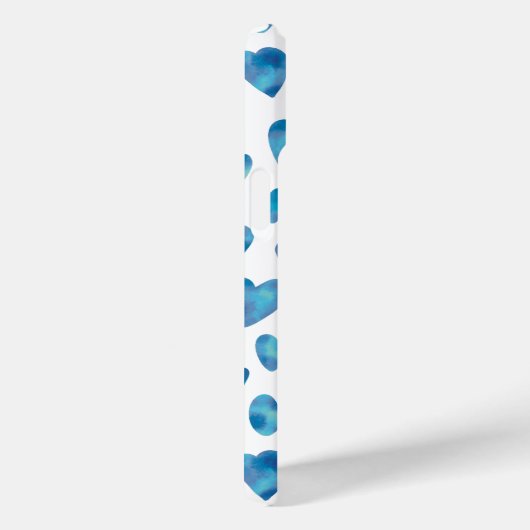 Blue Watercolor Heart iPhone Case (Rückseite / Rechts)