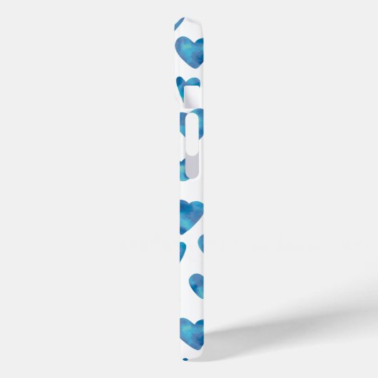 Blue Watercolor Heart iPhone Case (Rückseite / Links)