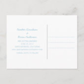 Blue Watercolor Herz Save the Date Postcard Ankündigungspostkarte (Rückseite)