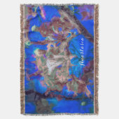 Blue Watercolor Hibiskus Blume Decke (Vorderseite Vertikal)