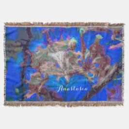 Blue Watercolor Hibiskus Blume Decke