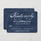 Blue Watercolor Hochzeitkarten RSVP Karte (Vorne/Hinten)