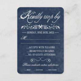 Blue Watercolor Hochzeitkarten RSVP Karte