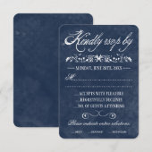 Blue Watercolor Hochzeitkarten RSVP Karte (Vorne/Hinten)