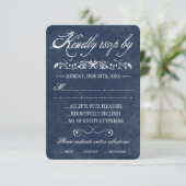Blue Watercolor Hochzeitkarten RSVP Karte (Stehend Vorderseite)