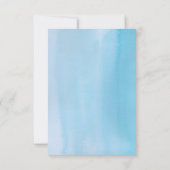 Blue Watercolor Hochzeitskarte, Antwortkarte RSVP Karte (Rückseite)