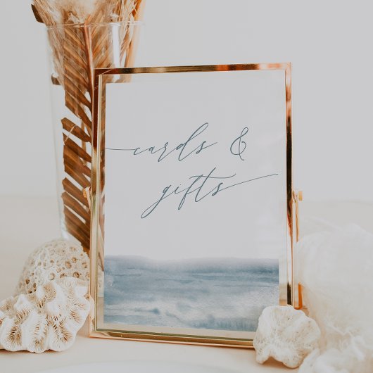 Blue Watercolor Hochzeitskarten & Geschenkschild a Poster