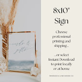 Blue Watercolor Hochzeitskarten & Geschenkschild a Poster