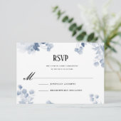 Blue Watercolor Hochzeitssuite Einladung (Stehend Vorderseite)