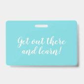 Blue Watercolor Homeschool Educator ID Abzeichen Ausweis (Back)