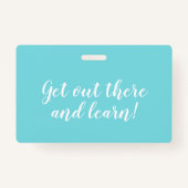 Blue Watercolor Homeschool Student ID Abzeichen Ausweis (Rückseite)