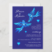 Blue Watercolor Hummingbird Mexican Wedding Einladung (Vorderseite)