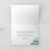 Blue Watercolor Hydrangea Bloral Wedding Dankeskarte (Innenseite)