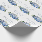 Blue Watercolor Hydrangea Blume Geschenkpapier (Ecke)
