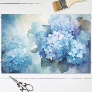 Blue Watercolor Hydrangea Decoupage Seidenpapier