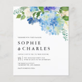 Blue Watercolor Hydrangea Hochzeit Einladung
