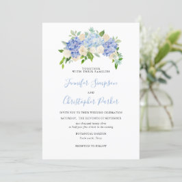 Blue Watercolor Hydrangea Hochzeitskarten Einladung