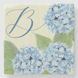 Blue Watercolor Hydrangea Steinuntersetzer