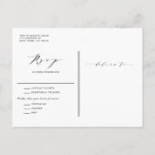 Blue Watercolor Hydrangea und Rose Winter Wedding Einladungspostkarte (Rückseite)