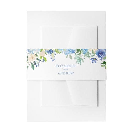 Blue Watercolor Hydrangea Wedding Bly Band (Vorderseite Beispiel)