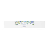 Blue Watercolor Hydrangea Wedding Bly Band (Flach)