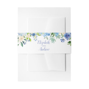 Blue Watercolor Hydrangea Wedding Bly Band
