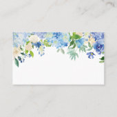 Blue Watercolor Hydrangeas & Rose Blumengarten Platzkarte (Vorderseite)